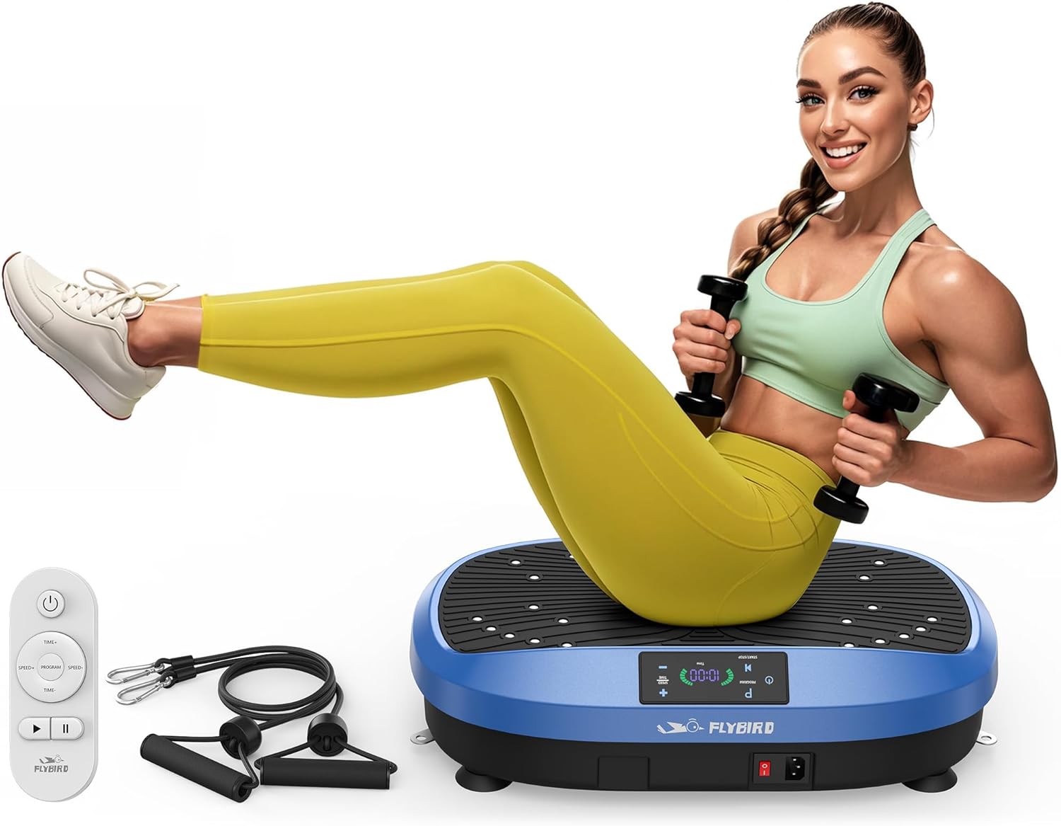 FLYBIRD Vibration Plate, Whole Body Workout Vibration Plate Exercise Machine for Bone Density Building & Lymphatic Drainage