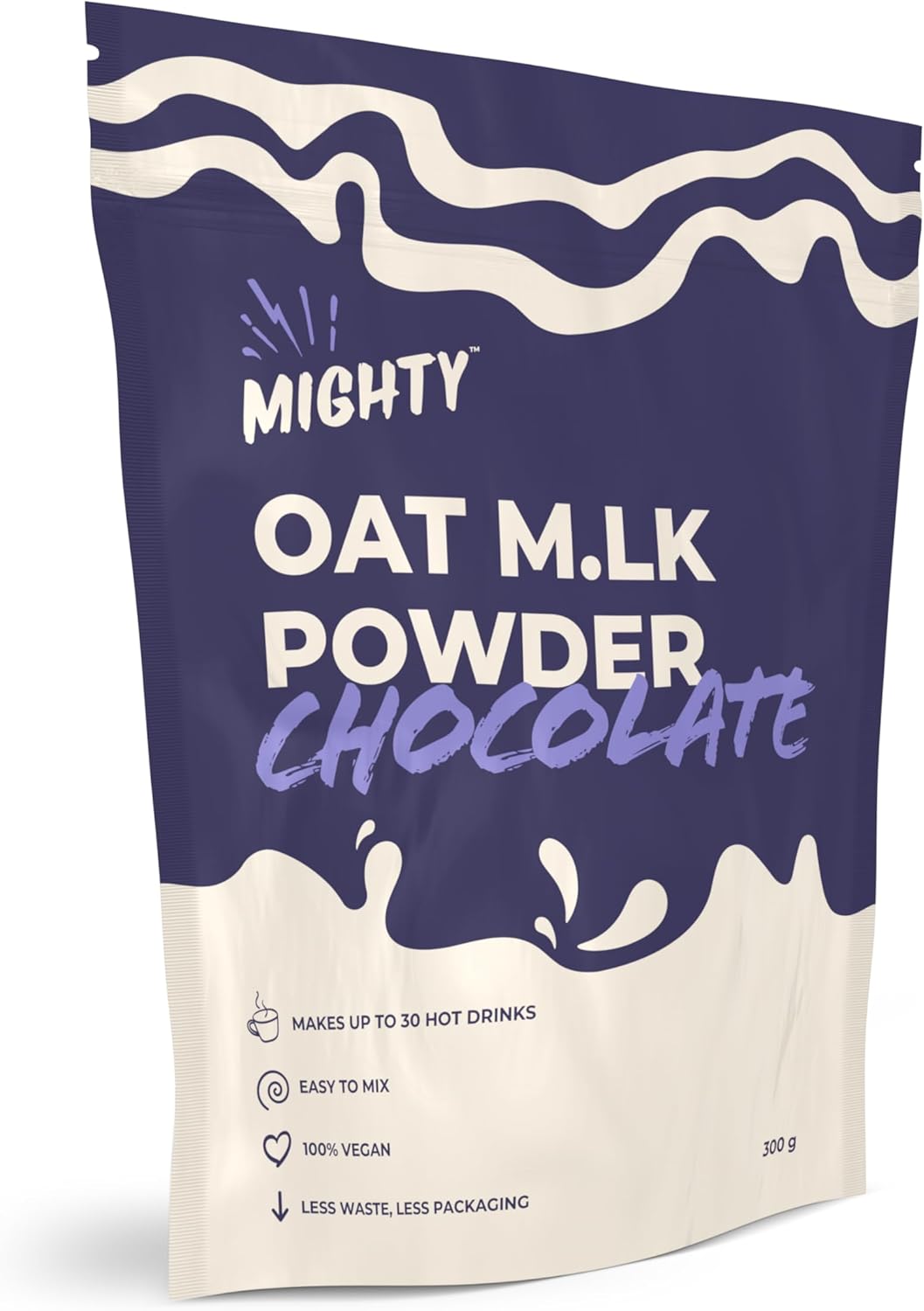 Mighty Chocolate Oat M.LK Powder, (300g Bag, Makes Up To 30 Hot Drinks), Vegan Coffee Creamer, Ideal for Hot Chocolates & Mocha's