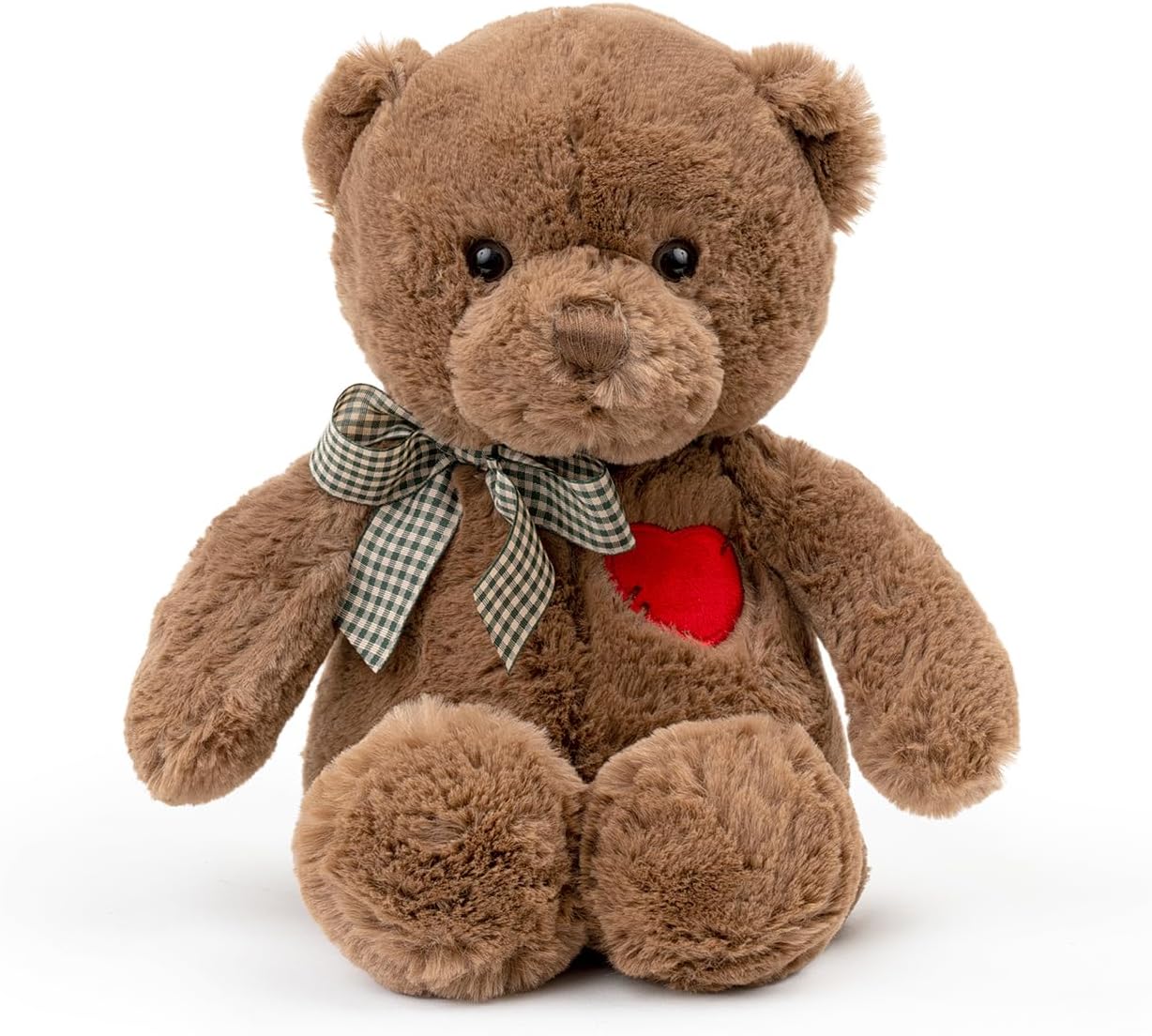 Adorlynetty 11” Small Teddy Bear with Heart Cute Brown Teddy Bear Stuffed Animals for Valentines Day Soft Bear Plushie