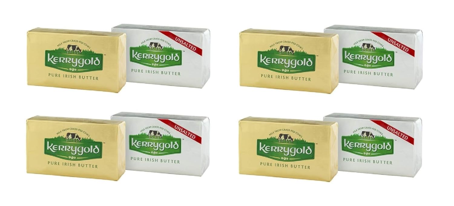 Kerrygold Pure Irish Butter Variety Pack - 4 Salted (8 ounce) and 4 Unsalted (8 ounce)