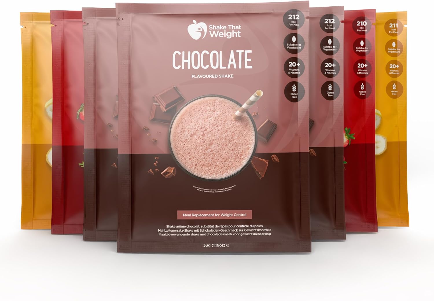 Shake That Weight - 7x Meal Replacement Shakes - Diet Shakes for Weight Loss - 2x Strawberry, 3x Chocolate, 2x Banana