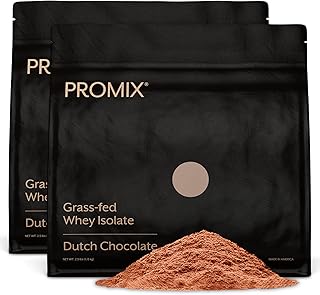 Promix Whey Protein Isolate Powder, Chocolate - 5lb Bulk - Grass-Fed & 100% All Natural - ­Post Workout Fitness & Nutrition Shakes, Smoothies, Baking & Cooking Recipes - Gluten-Free & Keto-Friendly