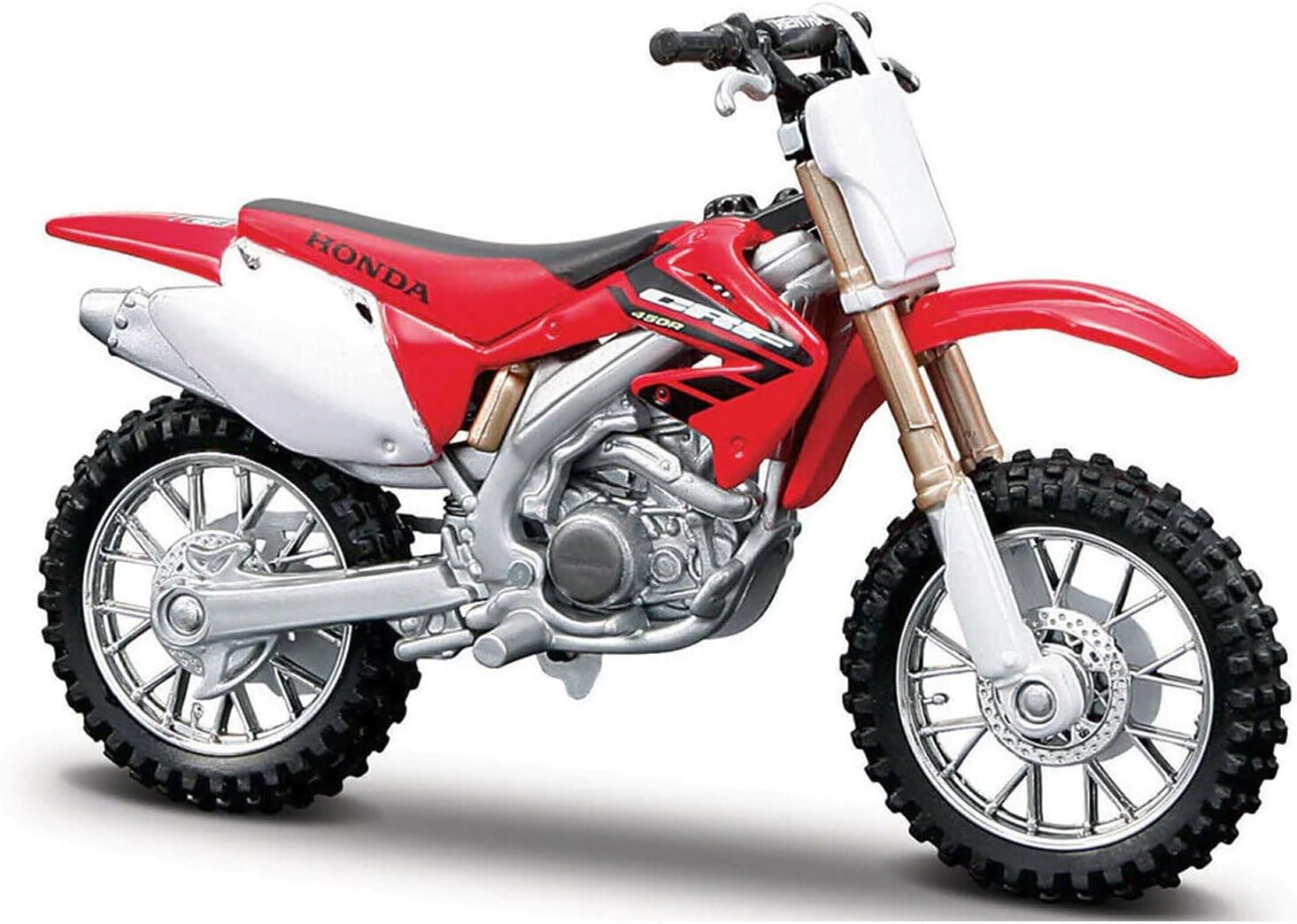 May Cheong Bburago Honda CRF450 Motorbike - Incredibly Detailed Die-Cast Replica Collectible Model - 1:18 Scale, Red
