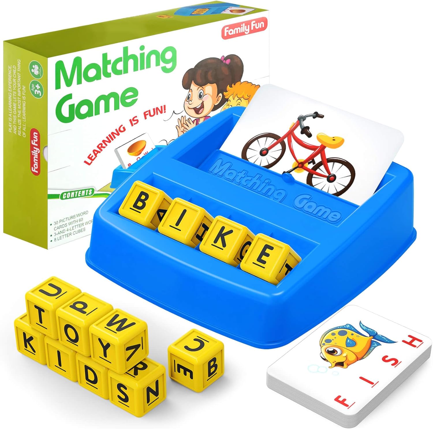 HahaGift Educational Toys for 3 4 5 Year Olds Boys Gifts, Matching Letter Game for Boys Toys age 3 4 5, Letter Recognition Spelling and Reading Learning Montessori Toys for 2 3 Year Olds