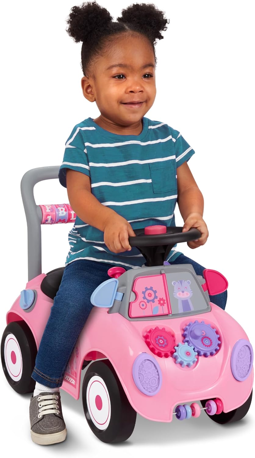 Kids Car, Baby Toys for Kids, Toddler Toys 2-3, Radio Flyer Creativity Car: Pink Ride-On, for Ages 1-3 Years