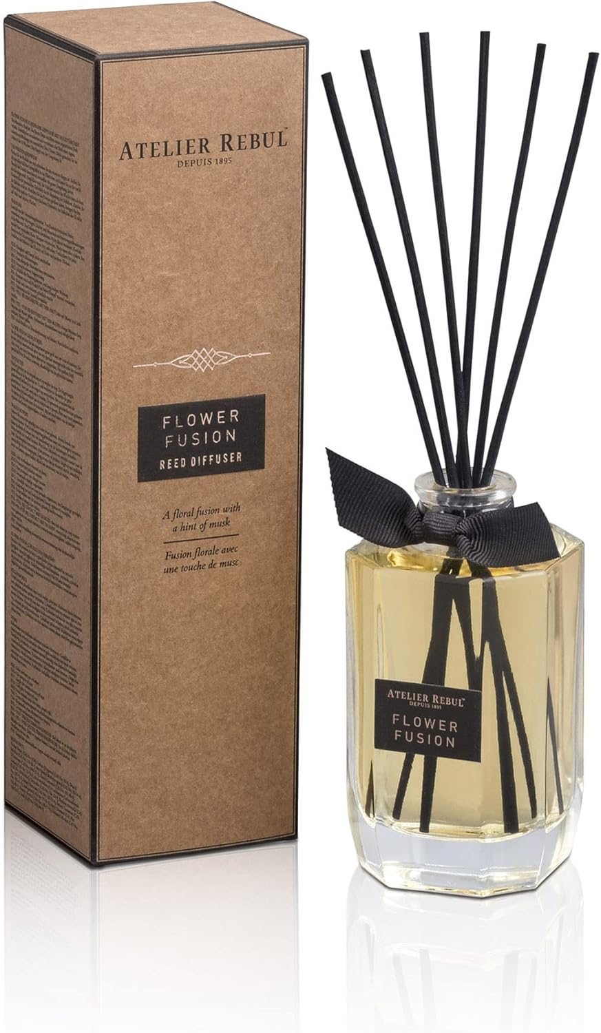 Atelier Rebul Flower Fusion Fragrance Sticks 200ml - Enchanting Floral Scent with Citrus Notes, Elegant Reed Diffuser, Lasts 8 Weeks