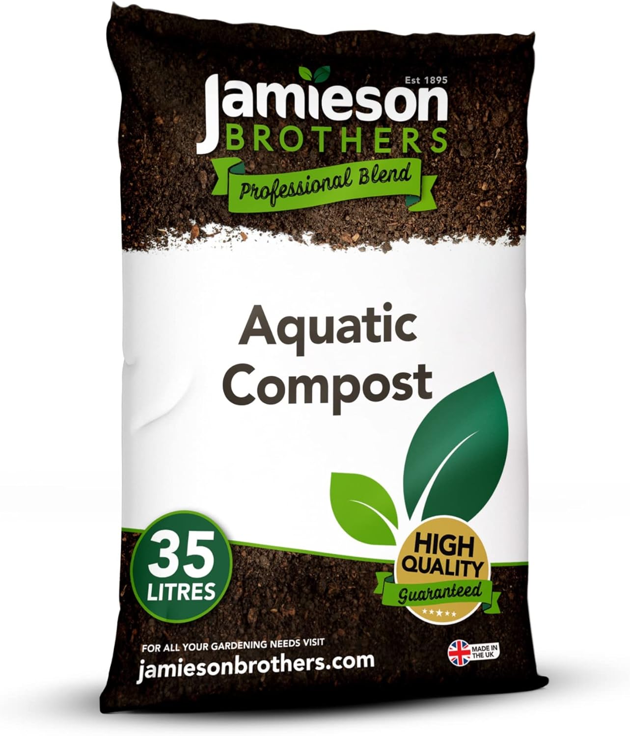 Aquatic Compost 35L bag - Professional Formulation Enriched with Volcanic Dust - Ideal for Pond Plants and the Aquatic Environment - By Jamieson Brothers
