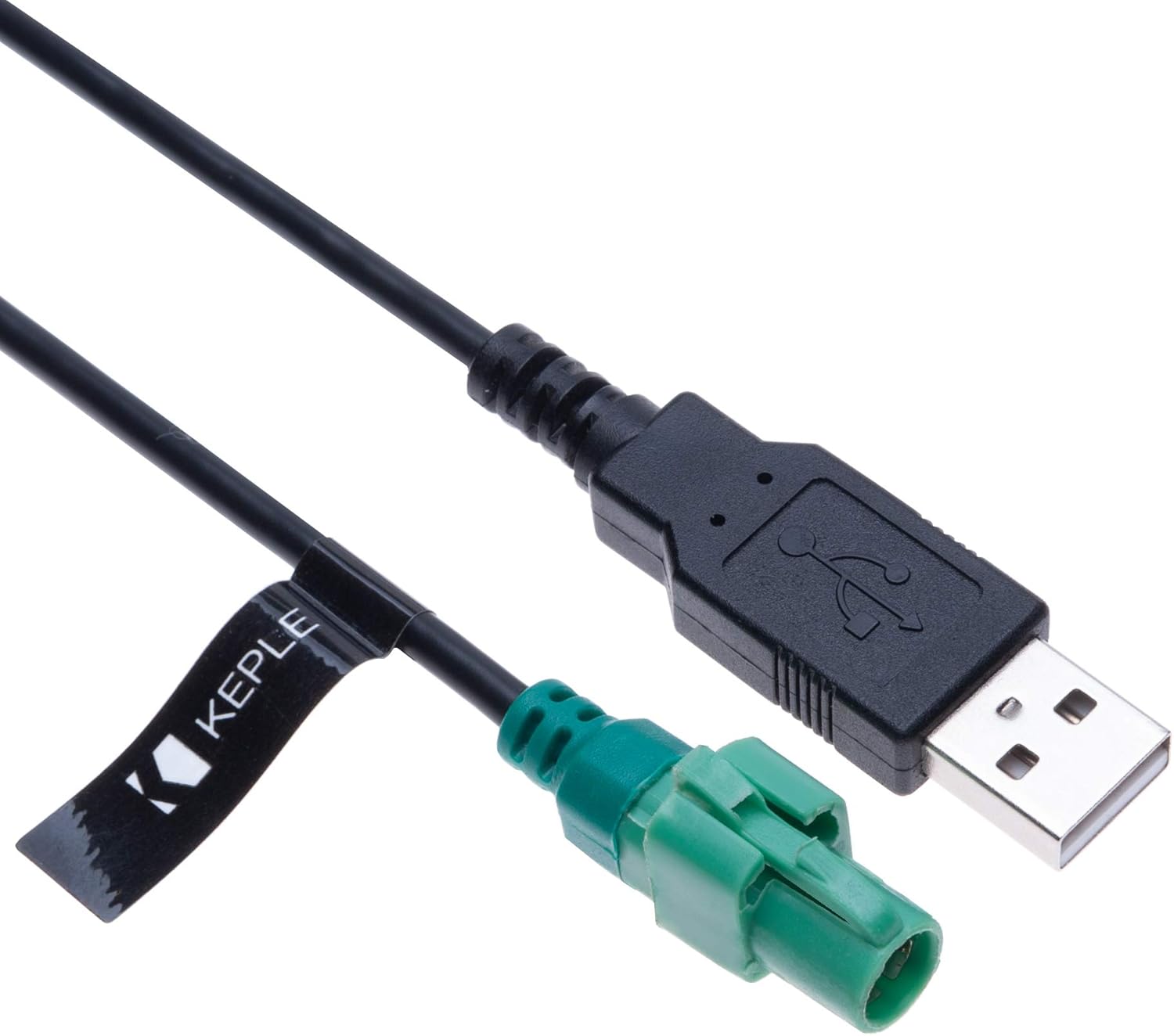 USB to 4 pin Head Connector Wire Harness AUX | 2.0 Male Plug to 4 pin Female 3.5 mm Jack Round Cable Adapter | Compatible With Car Navigation VW Volkswagen Bora Golf Jetta Tiguan vehicle | 1.5m