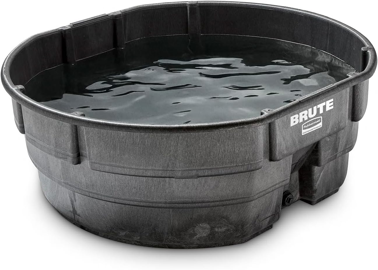 Rubbermaid Commercial Products Stock Tank 300-Gallons Structural Foam Heavy Duty Container for Livestock/Animal/Cattle Feed & Water Outdoor Homemade Pool/Hot Tub/Bathtub & Pet Cleaning/Dog Wash