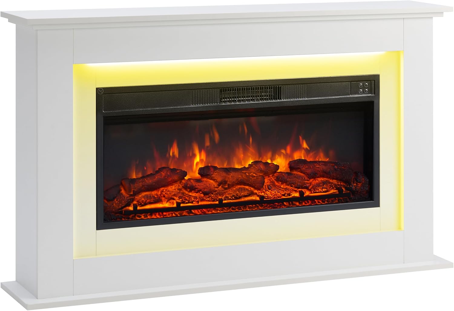 FLAMEKO 50" Electric Fire and Surround, Savannah White