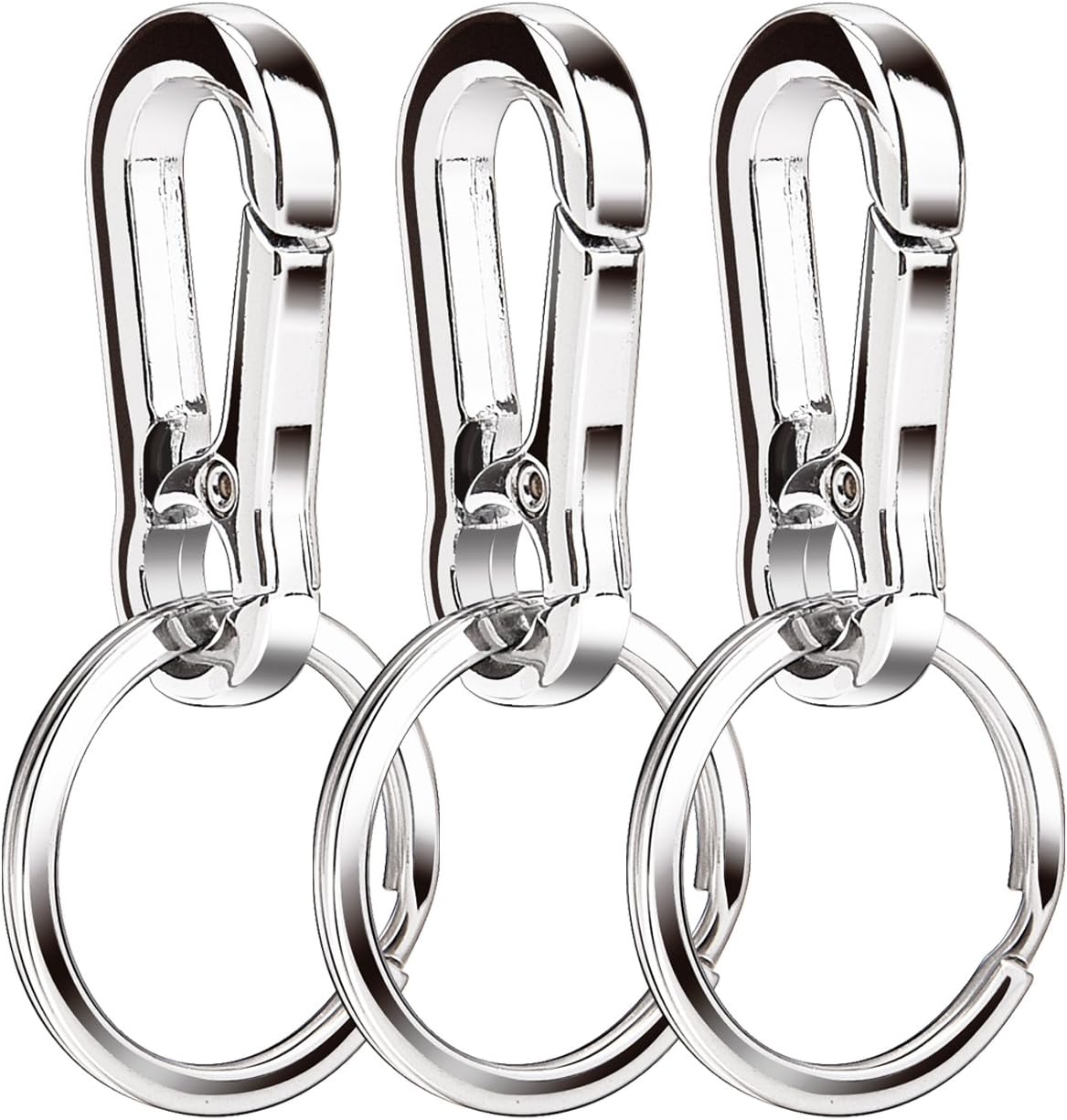 Metal Keyring Keychain Key Ring Chain Holder Organizer for Car/Key Finder, 3 Pack