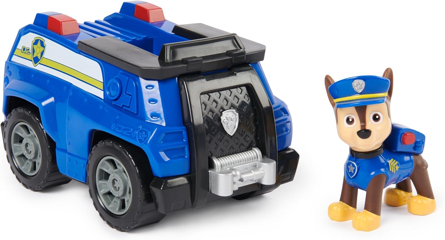 Paw Patrol, Chase’s Patrol Cruiser, Toy Car with Collectible Action Figure, Sustainably Minded Kids’ Toys for Boys & Girls Aged 3 and Up
