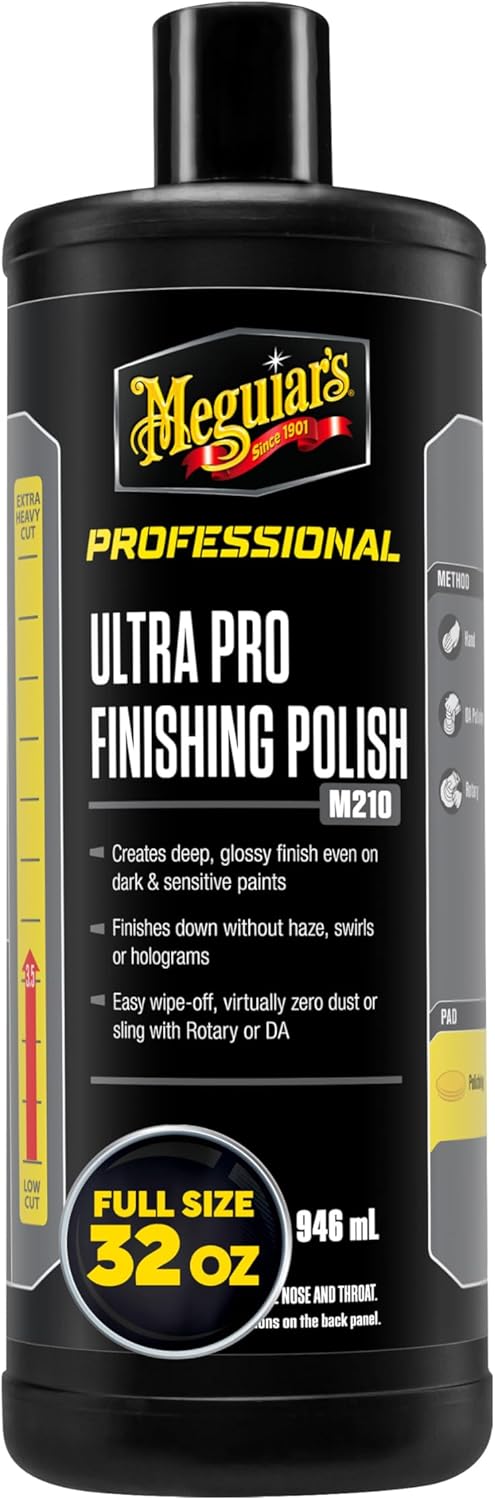 Meguiar's Professional Ultra Pro Finishing Polish M21032 - Achieve a Mirror-Like Finish on Your Car - Remove Swirls and Holograms While Increasing Goss and Shine, 32 Oz
