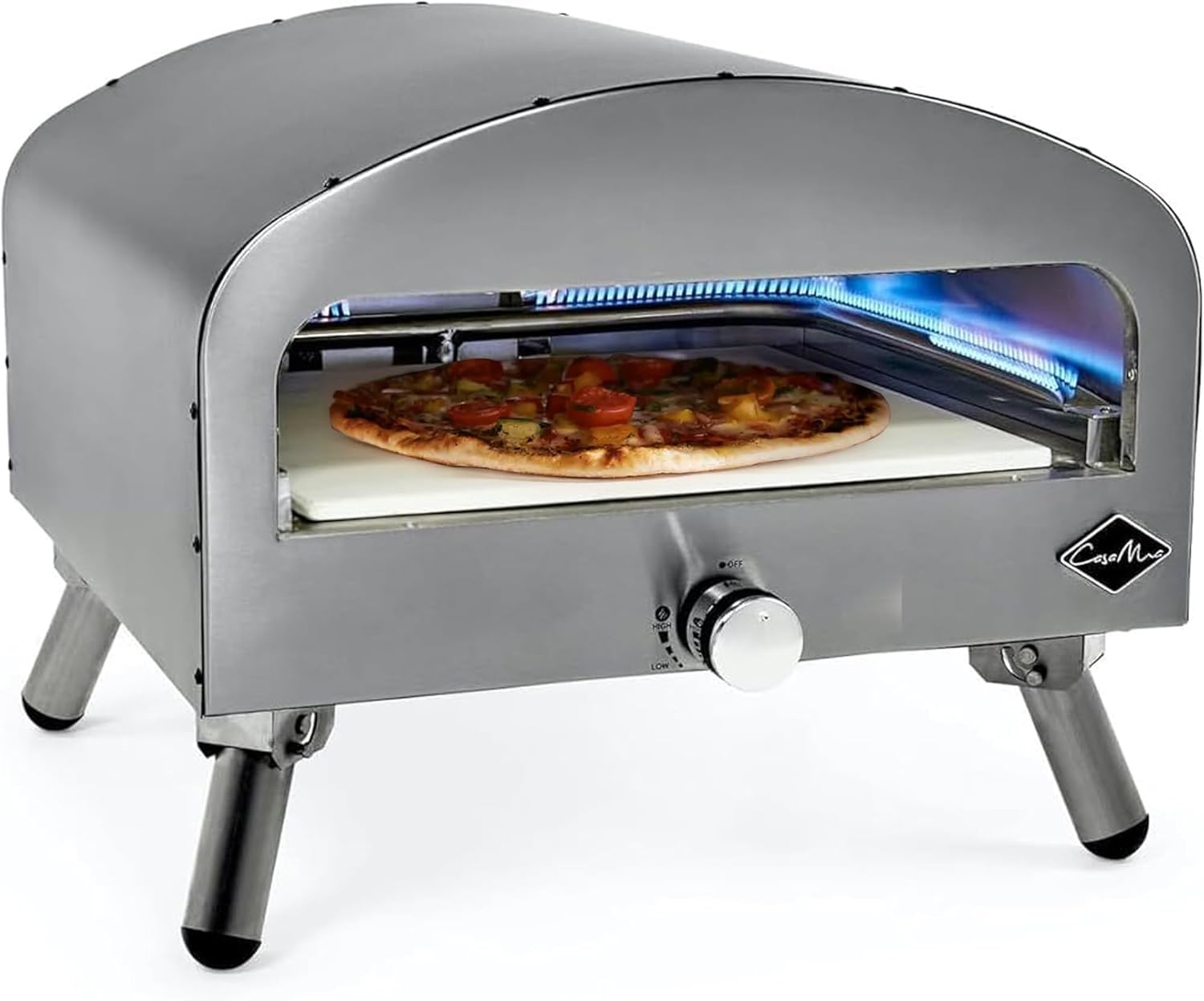Casa Mia Bravo - 16 Inch Outdoor Gas Pizza Oven - Quick Heating, Versatile Cooking, Stainless Steel Construction - 3 Year Guarantee