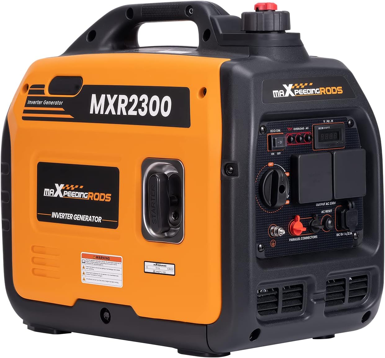 maXpeedingrods 2300W Portable Inverter Generator 4 Stroke Silent Pure Sine Wave Generator for Camping, Caravan, Motorhome