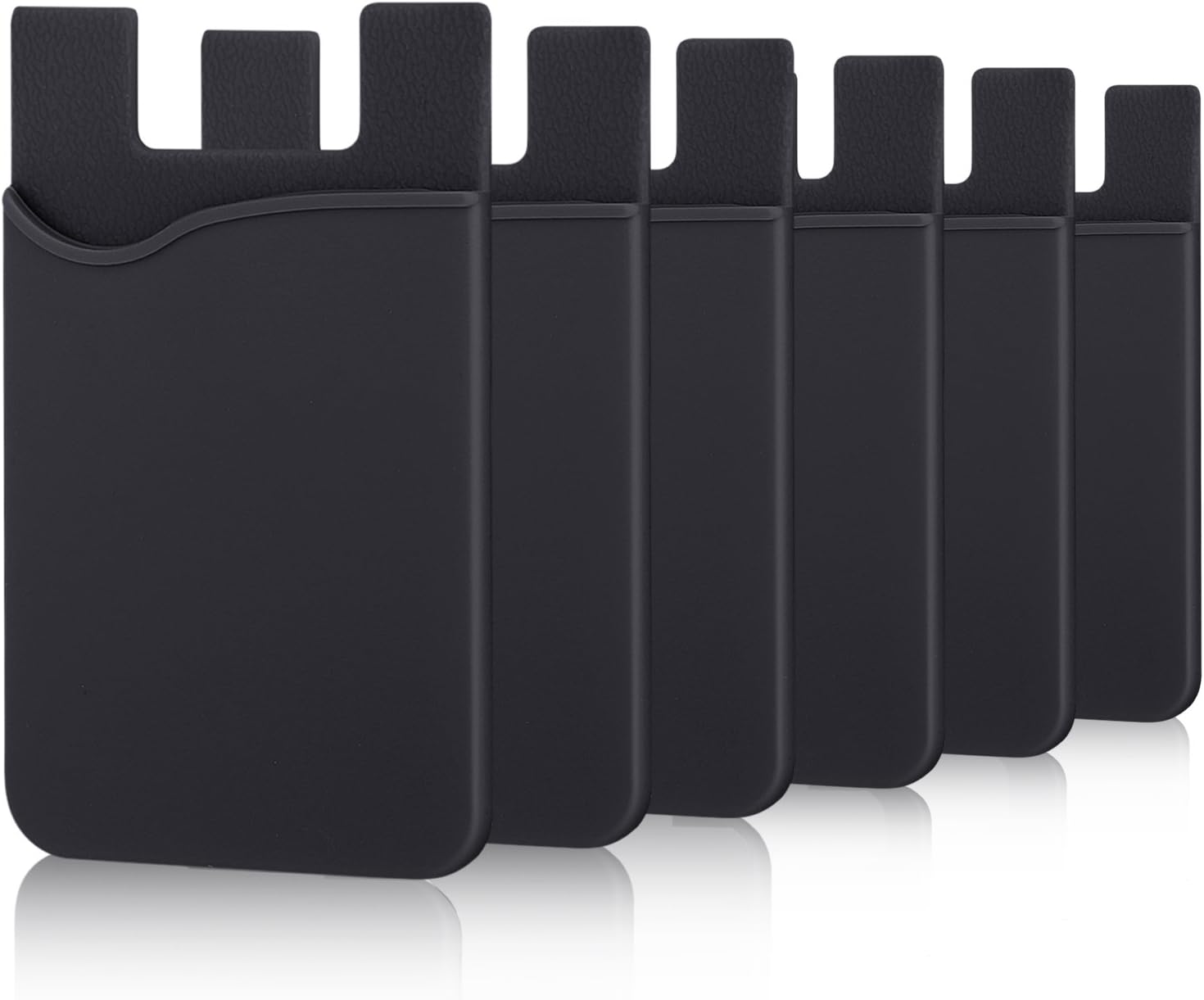 Adhesive Card Holder, 6 Pack Silicone Credit Card Holder for iPhone, Adhesive Silicone Back of Phone Wallet,Rubber Card Holder for Phone Case for iPhone 16 15 14 13 12 Pro Max,iPad,Samsung,LG,Tablet