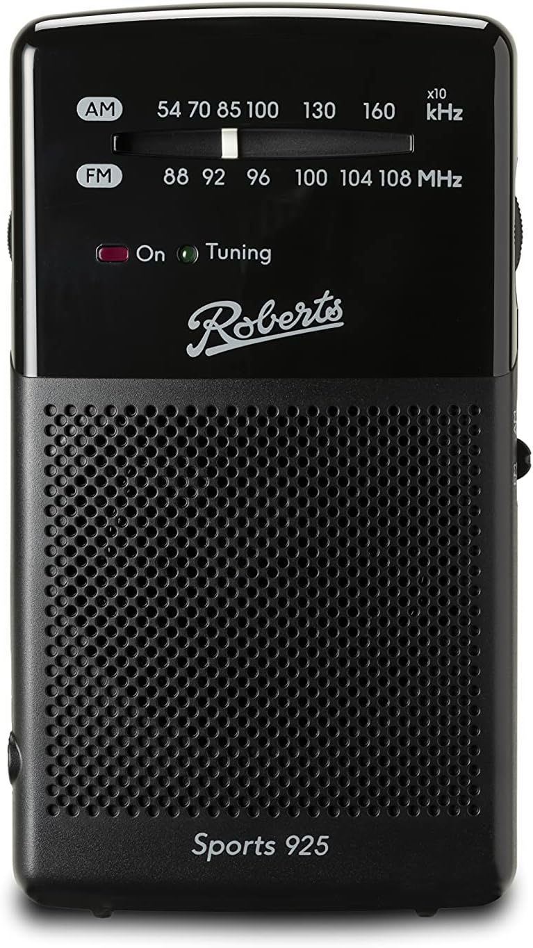 Roberts SPORTS 925 Personal FM/AM Radio, Black