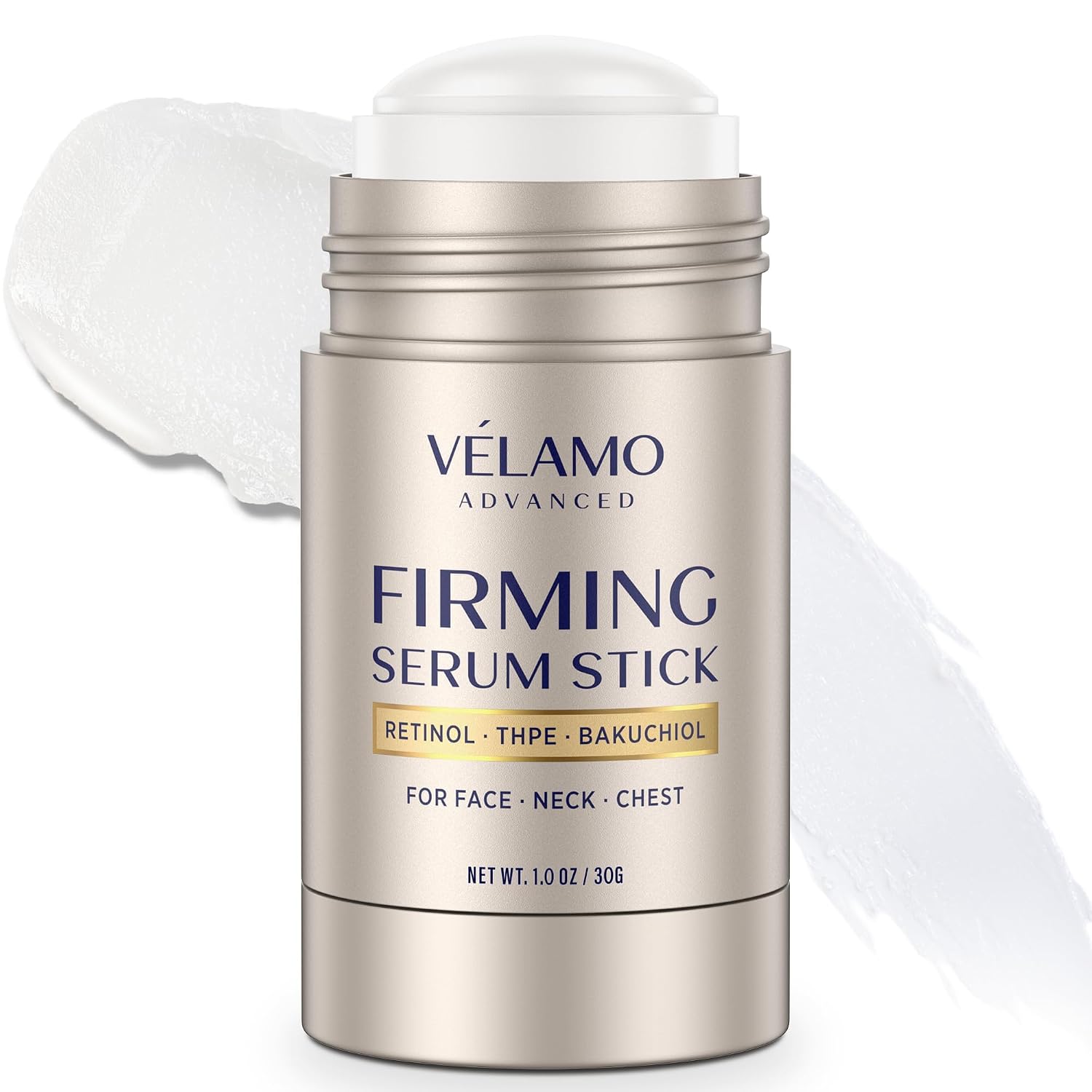 VELAMO ADVANCED Retinol Firming Serum Stick for Face, Neck & Chest: Visibly Tightens, Smooths & Firms Wrinkles, Laugh Lines - with Bakuchiol, THPE & Antioxidants 1.0 OZ/30g