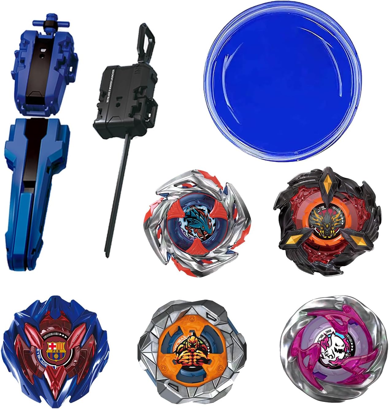 Battling Set, Spinninning Top Burst Toy Combat Battling Game Set, Spinning & Launchers, Bey Stadium, Greats Birthday Gift for Boys, 5 Spinning Tops 2304-02 (02)