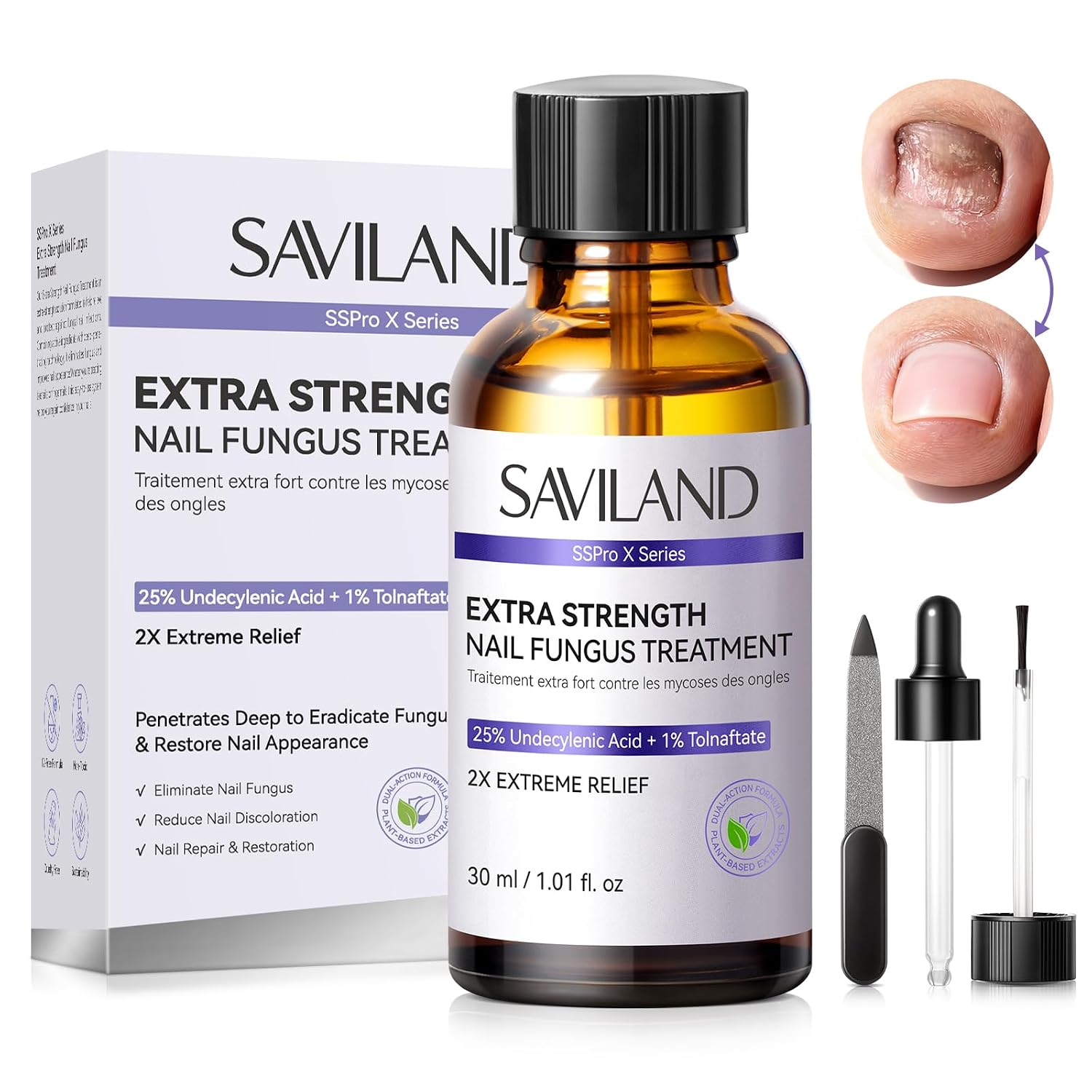 SAVILAND Toenail Fungus Treatment Extra Strength Nail Repair FSA-HSA