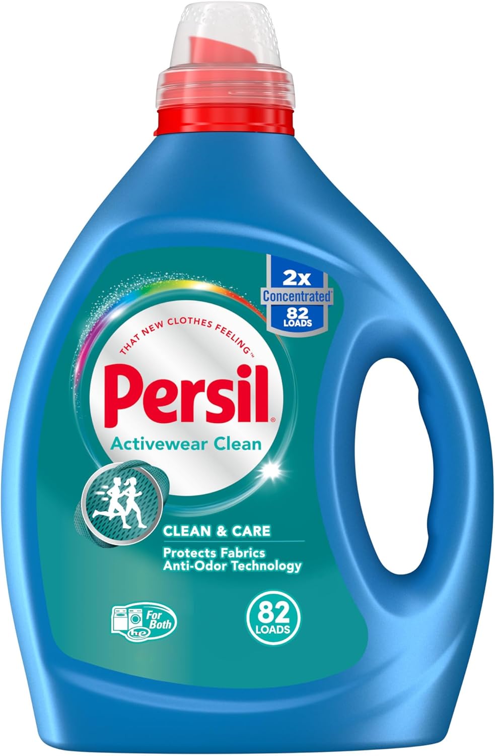 Persil Activewear Clean, Liquid Laundry Detergent, High Efficiency (HE), Deep Stain Removal, 2X Concentrated, 82.5 fl oz, 82 Loads, (Packaging May Vary)