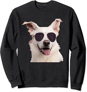 Dog With Sunglasses. Animal Puppy Doggy Pooch Mutt Fido Sweatshirt