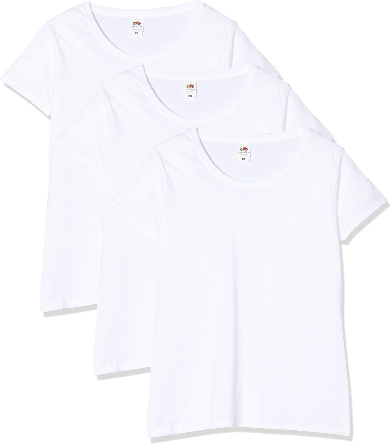 Fruit of the Loom Women's T-Shirt Lady-fit Original Tee, 3 Pack