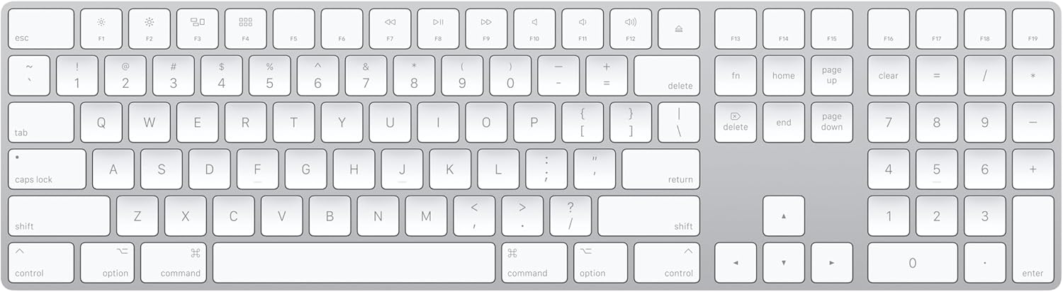Apple Magic Keyboard with Numeric Keypad: Wireless, Bluetooth, Rechargeable. Works with Mac, iPad, or iPhone; US English - White