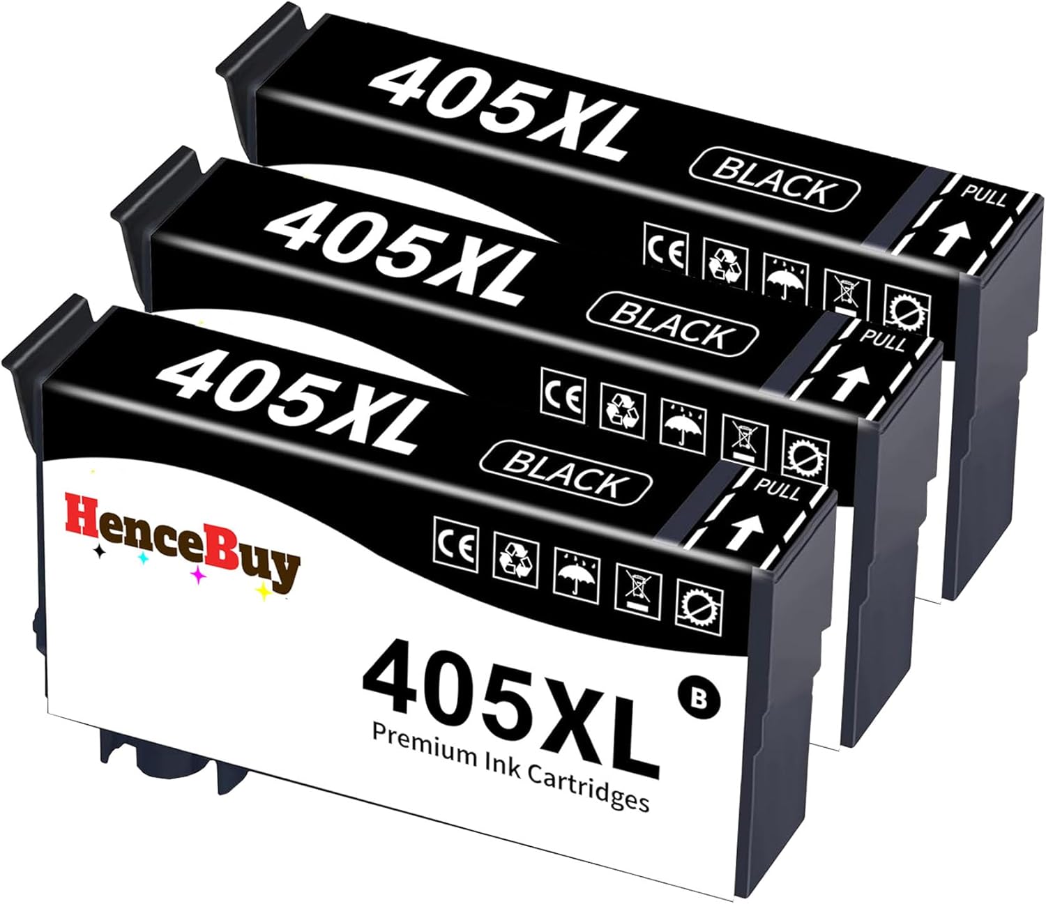 HenceBuy 405XL Black Ink Cartridges Compatible for Epson 405 XL 405XL Multipack for WorkForce Pro WF-3820 WF-4820 WF-7310 WF-7830 WF-7840 WF-4830 WF4820 WF3820 WF7310 WF7830 WF7840 WF4830, 3 Black