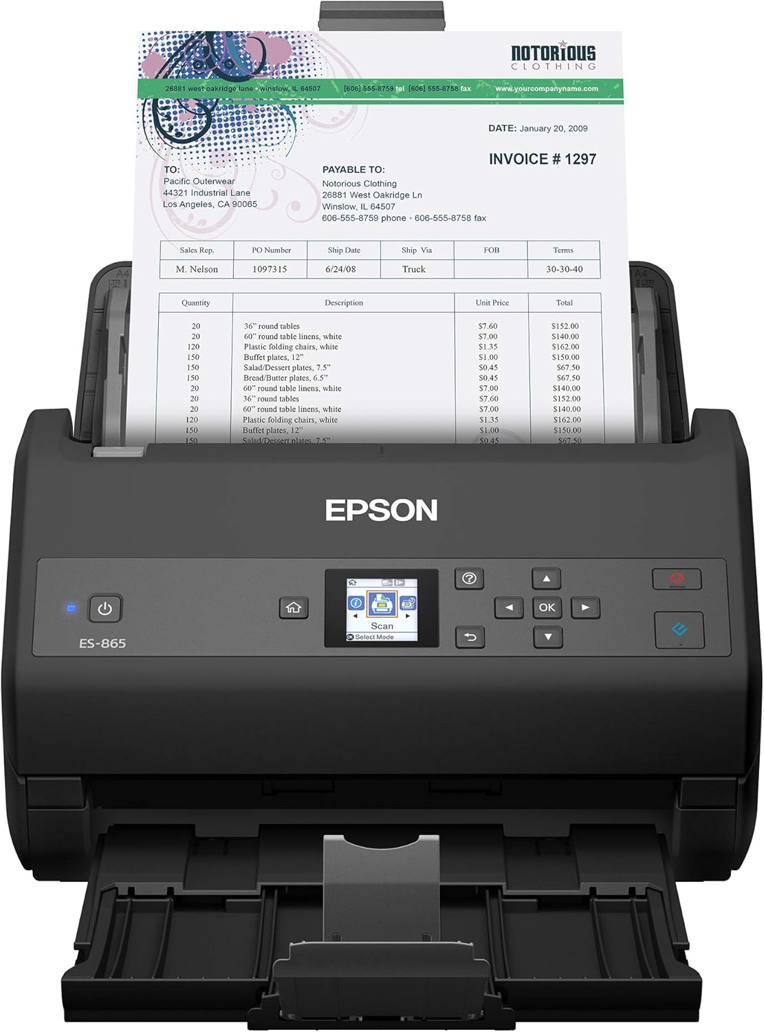 Epson Workforce ES-865 High Speed Color Duplex Document Scanner with Twain Driver