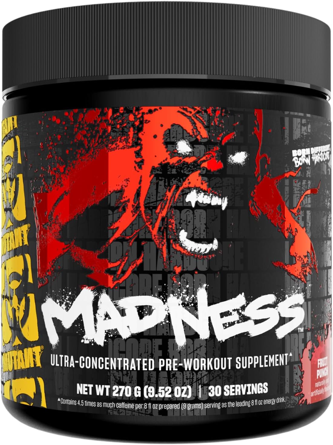 MUTANT Madness | Ultra-Concentrated Pre-Workout Supplement | 360mg Caffeine, 4g Pump & Performance Blend, Beta-Alanine, Energy & Focus | 30 Serving | Fruit Punch