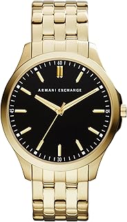 A｜X ARMANI EXCHANGE Men's Stainless Steel Watch, Color: Gold (Model: AX2145)