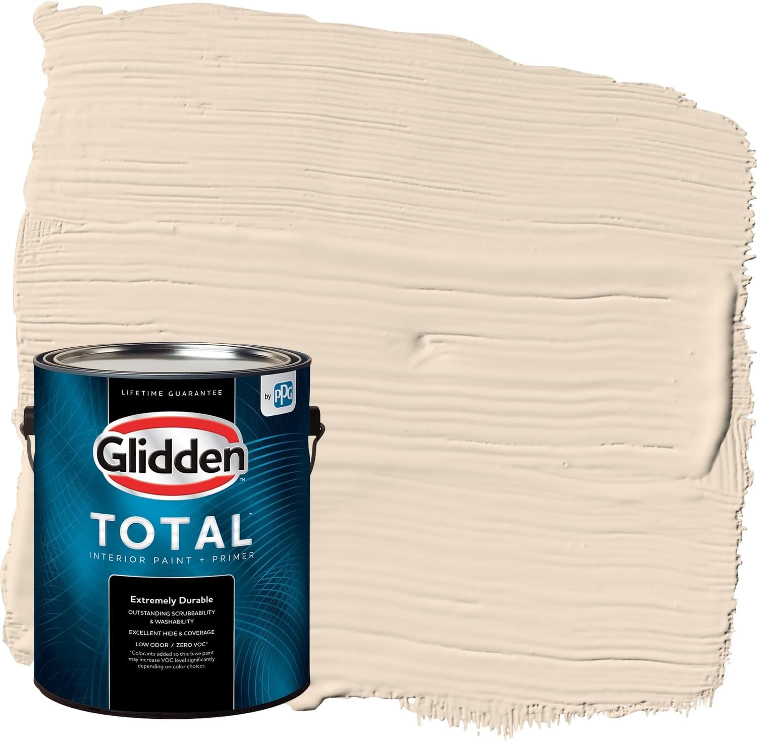 Glidden Total 1 gal. Oatmeal Cookie/Beige Flat Interior Paint with Primer