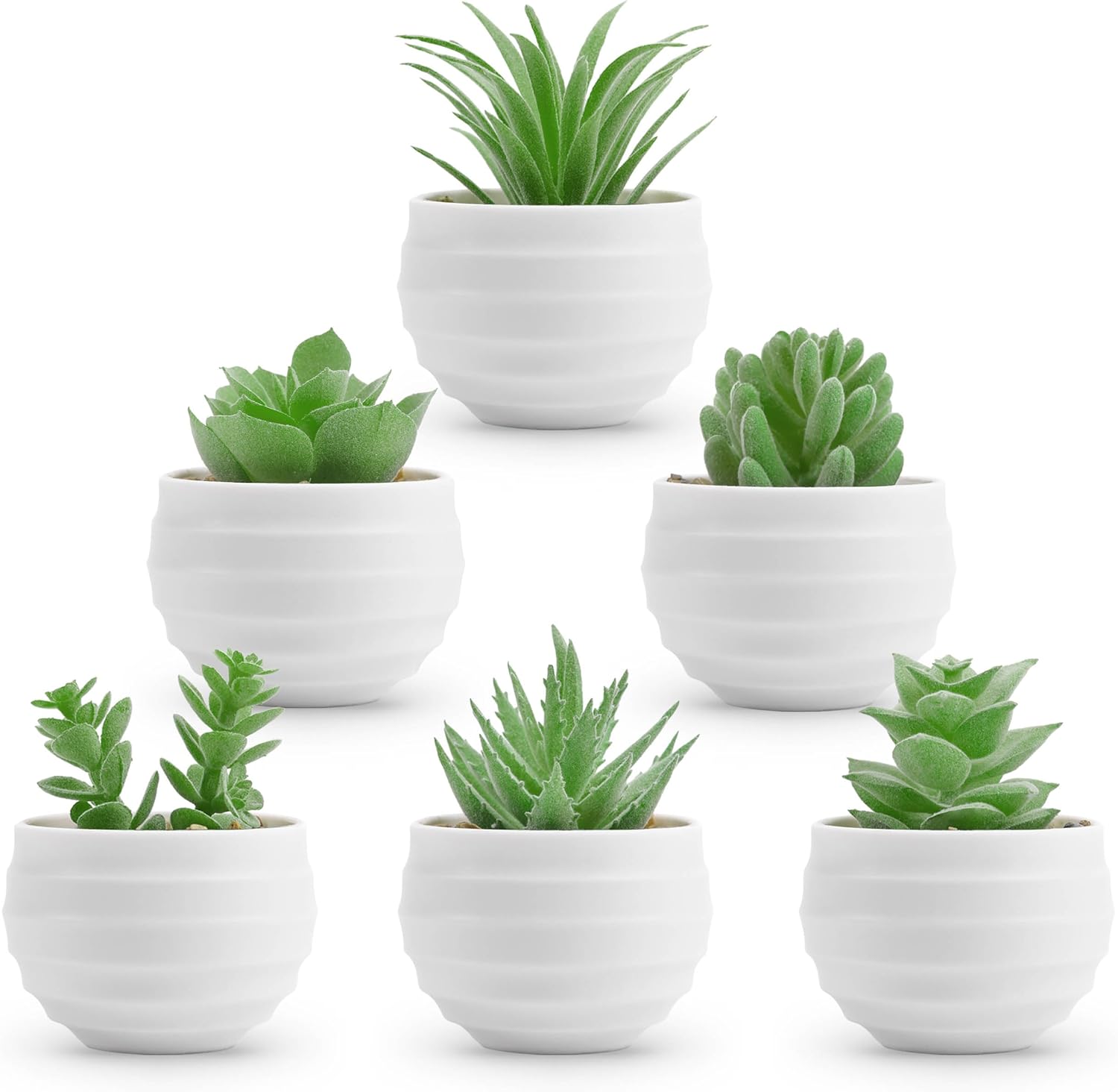 Der Rose 6 Pack Fake Plants Small Realistic Succulents Plants Artificial for Home Room Decor Indoor