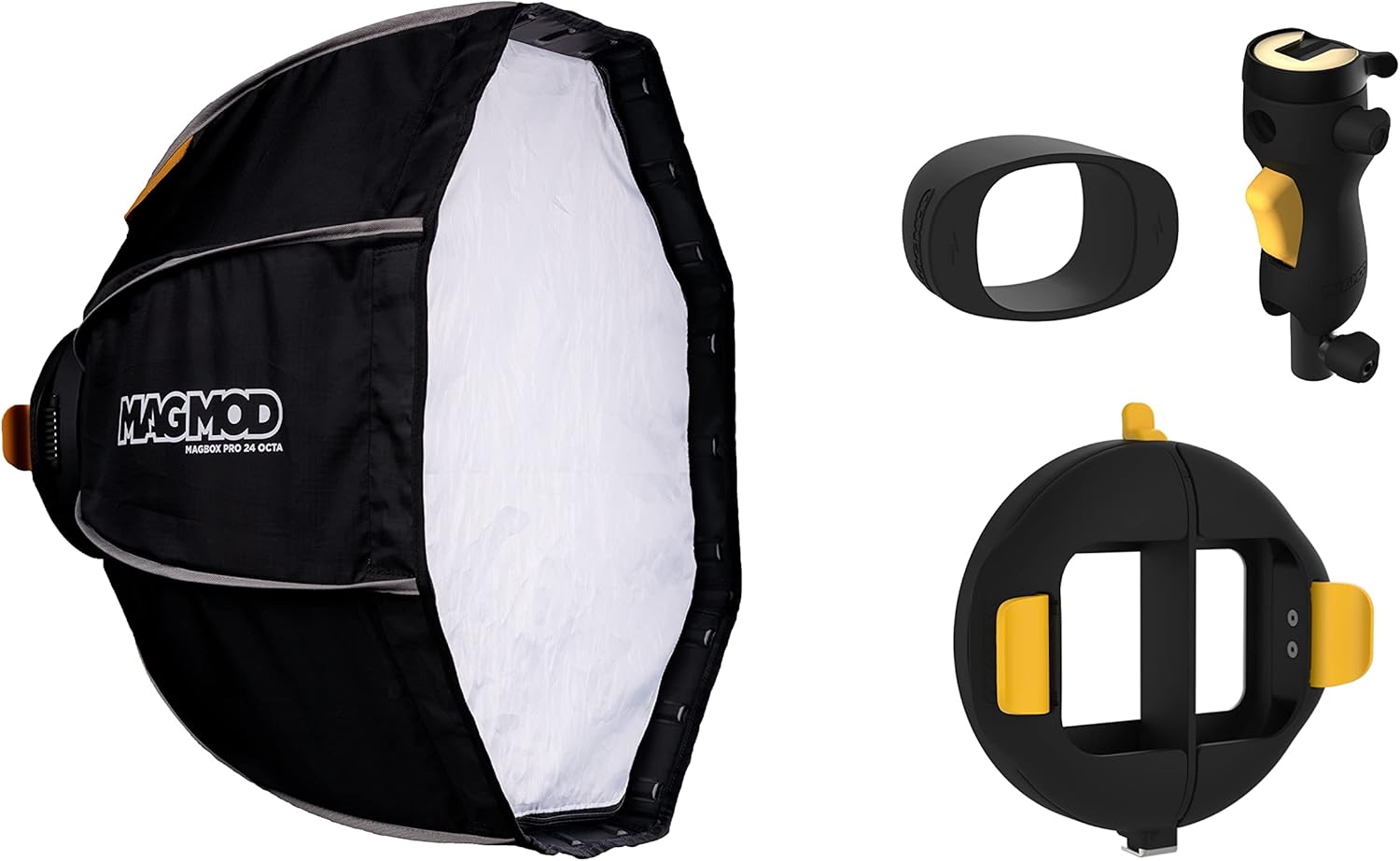 MagMod MagBox Pro 24 Octa Starter Kit Bundle, with MagBox Pro 24 Octa Softbox, MagShoe 2, MagRing 2, MagGrip 2, Complete 4 Pc. Softbox Lighting System