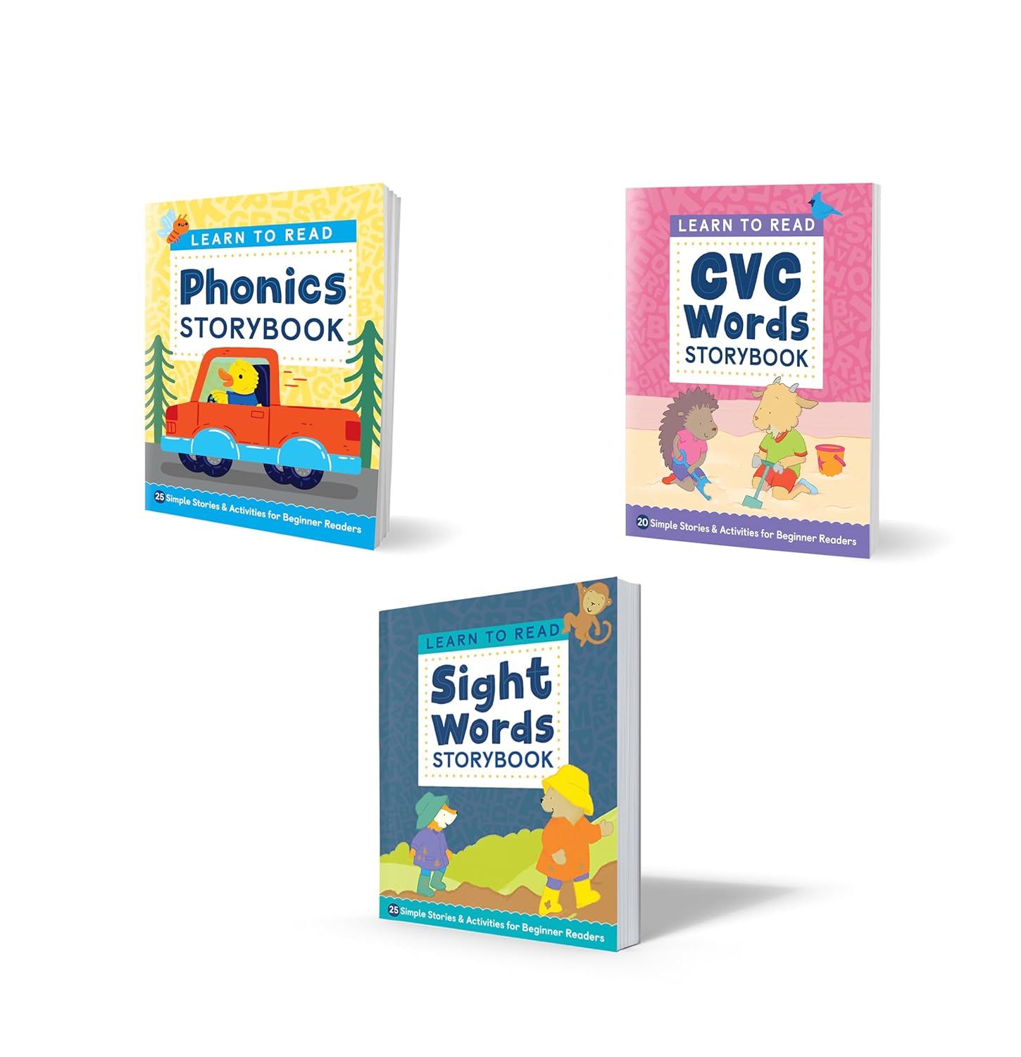 Learn to Read Phonics and Sight Words 3-Book Bundle: 70 Simple Stories & Activities for Beginner Readers