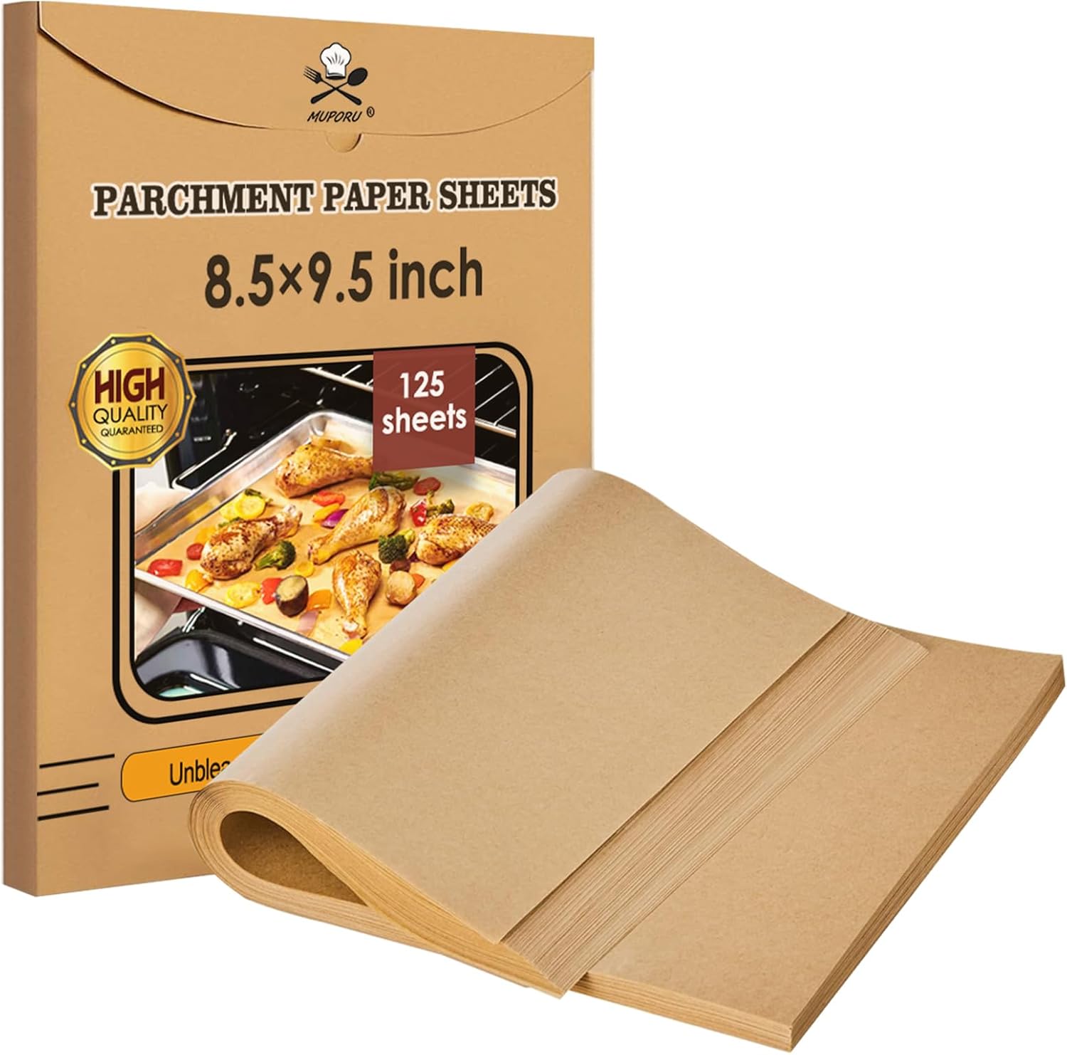 Air Fryer Liners Disposable for CHEFMAN Air Fryer Accessories, 125 PCS Parchment Paper Sheets Compatible with Instant Pot Air Fryer Accessories