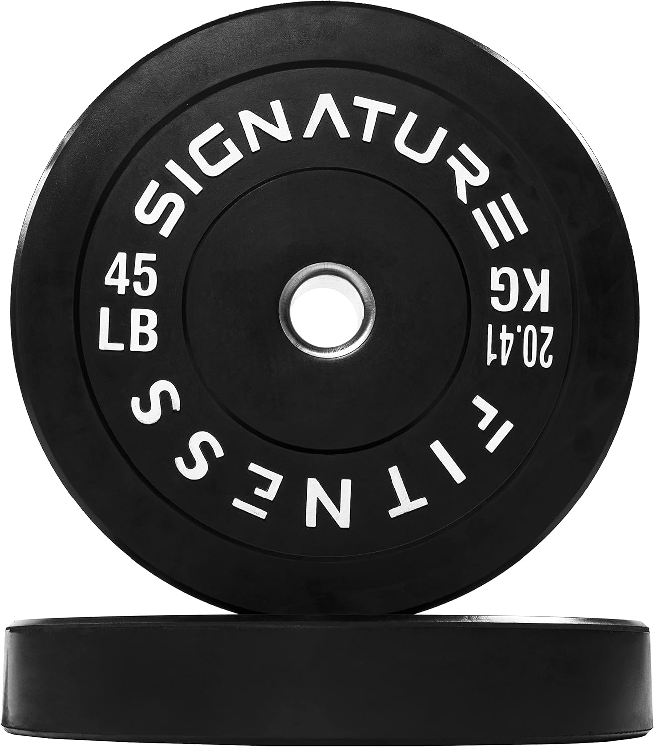 2" Olympic Bumper Plate Weight Plates with Steel Hub, 45LB, Pair