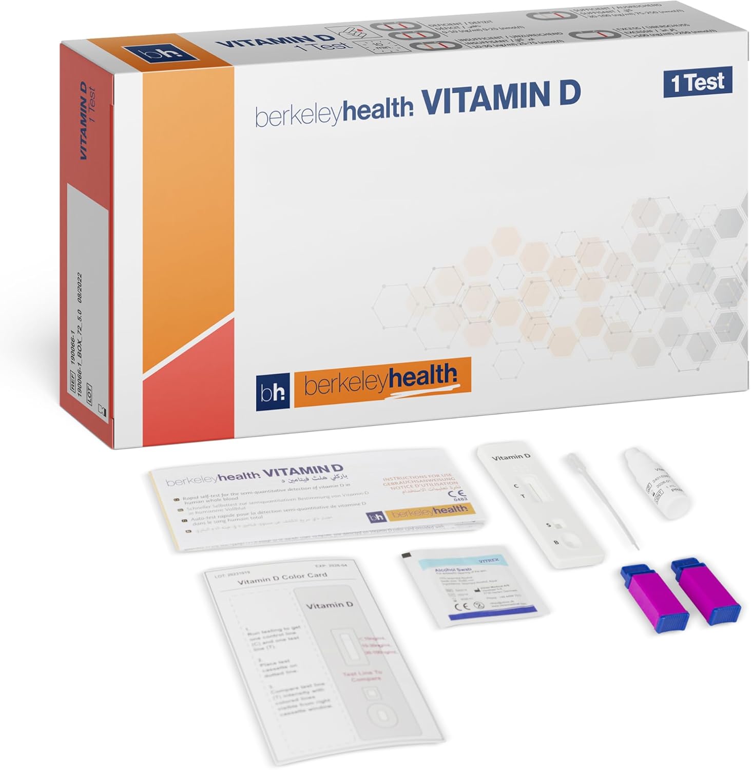 Berkeley Health Vitamin D Self Test Kit - Check for Deficiency & Insufficiency - Easy to Follow Home Testing Set - Fast & Accurate - 1 Pack