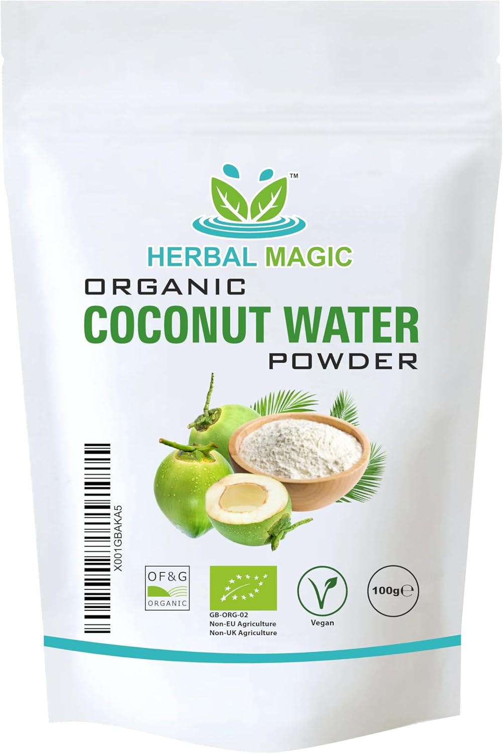 Herbal Magic's Organic Coconut Water Powder - Sparkle your Smoothies, Shakes, Soups, Baking, Curries - Irresistibly nutritive & delicious - Ideal for Athletes, Trainers, gym goers -100gms