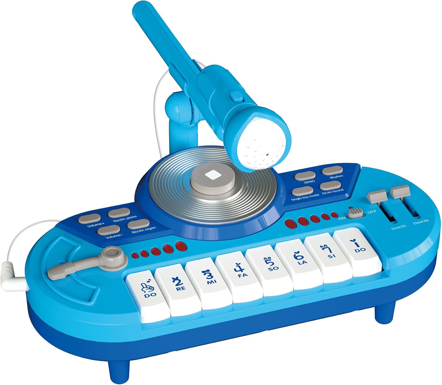 Piano DJ Mixer Musical Toys - Piano Toddlers 1 2 3 Years Old 8 Keys Keyboard Learning Musical Instruments for Baby 1-3 Birthday Toy Piano with Microphone Multi Functional