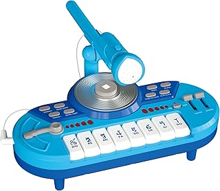 Piano DJ Mixer Musical Toys - Piano Toddlers 1 2 3 Years Old 8 Keys Keyboard Learning Musical Instruments for Baby 1-3 Birthday Toy Piano with Microphone Multi Functional