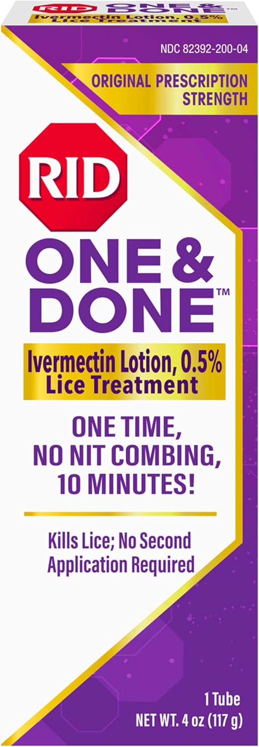 RID One & Done Ivermectin Lice Treatment, Prescription Strength, No Combing