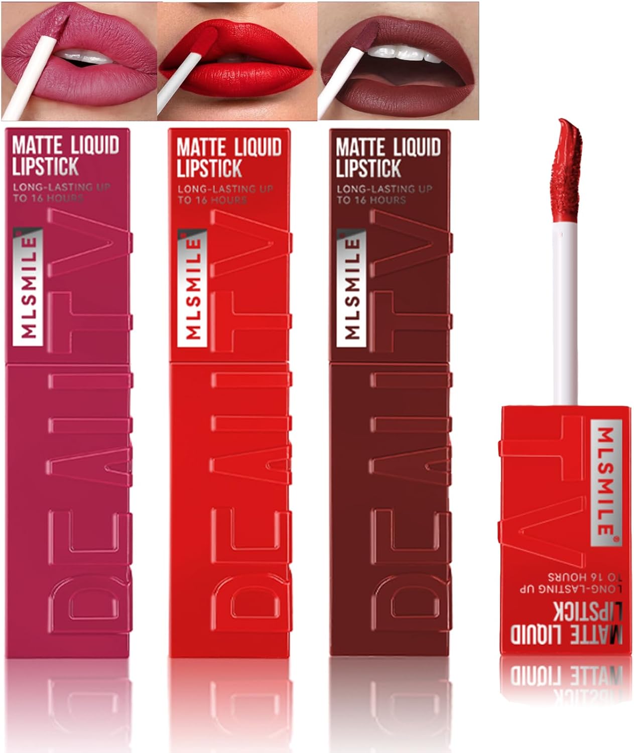 Riroenst 3 Colors Matte Liquid Lipstick,Velvet Matte Nude Lip Gloss, Matte Finish Smooth Smudge-proof, Highly Pigmented Long Lasting Moisturizing Lip Stain Makeup for Women (#04+#05+#06, B)