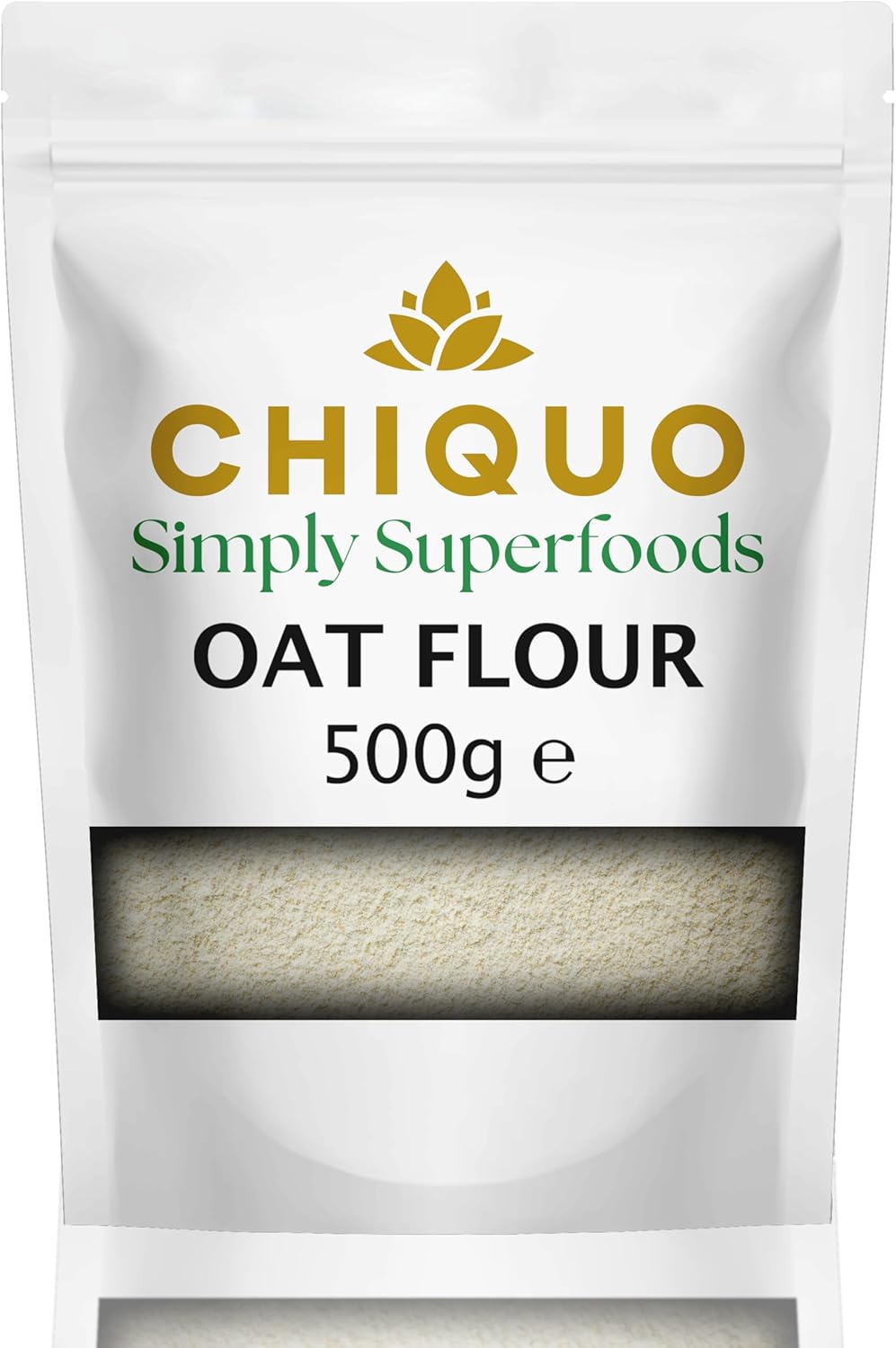 Chiquo Oat Flour 500g - Premium Stabilised 100% Wholegrain Oats | High Protein & Fibre, Low Fat | No Added Sugar | Vegan & Clean Eating Friendly | Perfect for Pancakes, Baking, Smoothies & Cooking