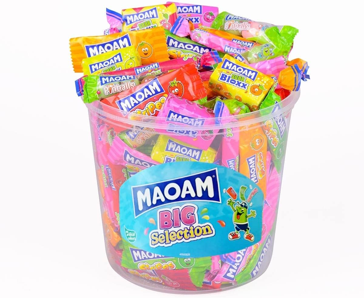 HARIBO Maoam Selection Sweet Tub Kids Party Sweets Bucket Variety Pack 1.14kg