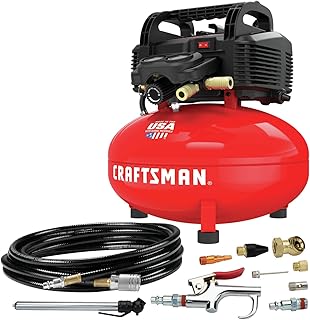 CRAFTSMAN Air Compressor, 6 Gallon, Pancake, Oil-Free with 13 Piece Accessory Kit (CMEC6150K)