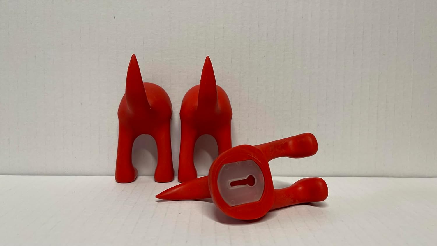 IKEA Set of 3 Dog Tail Hooks Hat Coat Key Wall Mounted Hanger (Red)