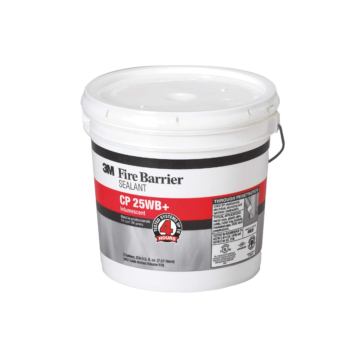 3M Fire Barrier Sealant CP 25WB+ - for Commercial, Industrial and Residential Applications - 2 Gallon Drum (Pail) - Red