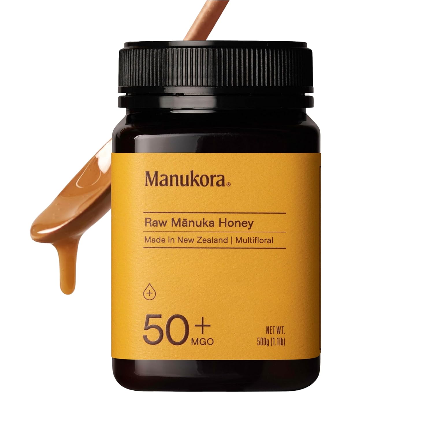 Manukora Raw Manuka Honey, MGO 50+, New Zealand Honey, Non-GMO, Traceable from Hive to Hand, Daily Wellness Support - 500g (1.1 Lb)